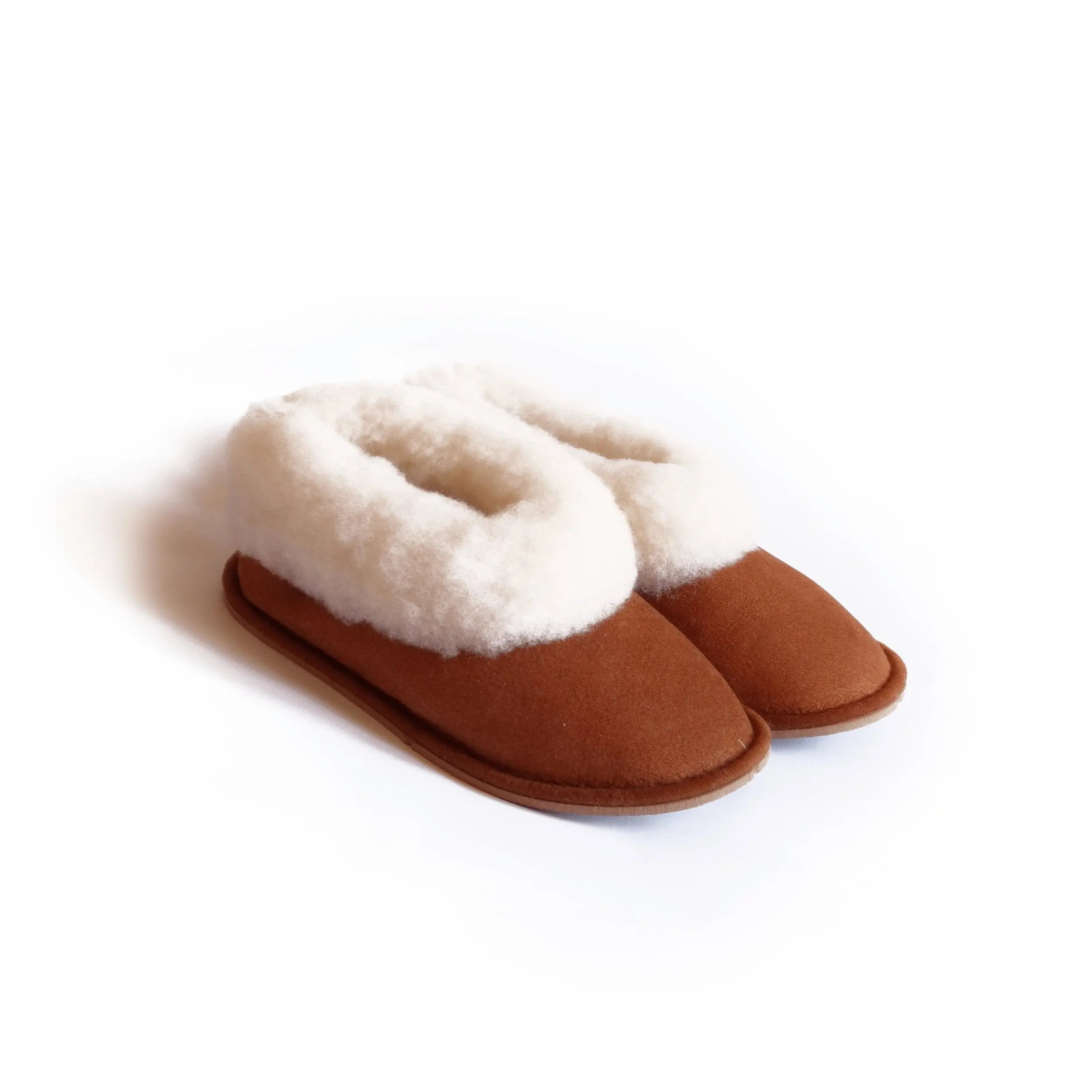 Chaussons enfant camel, en peau de mouton - Dgrandiose