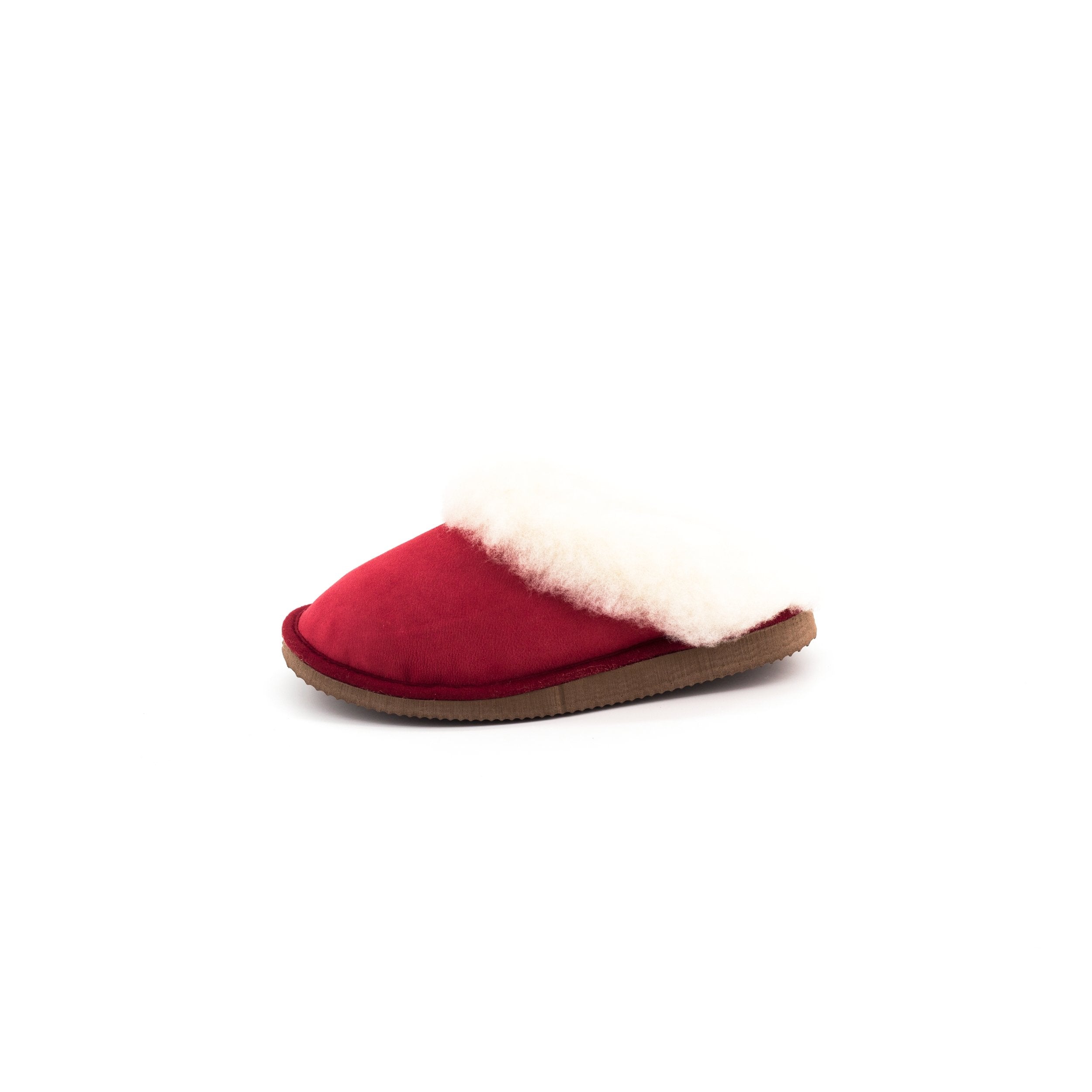 Mules Femme Rouge en Laine de mouton - Dgrandiose