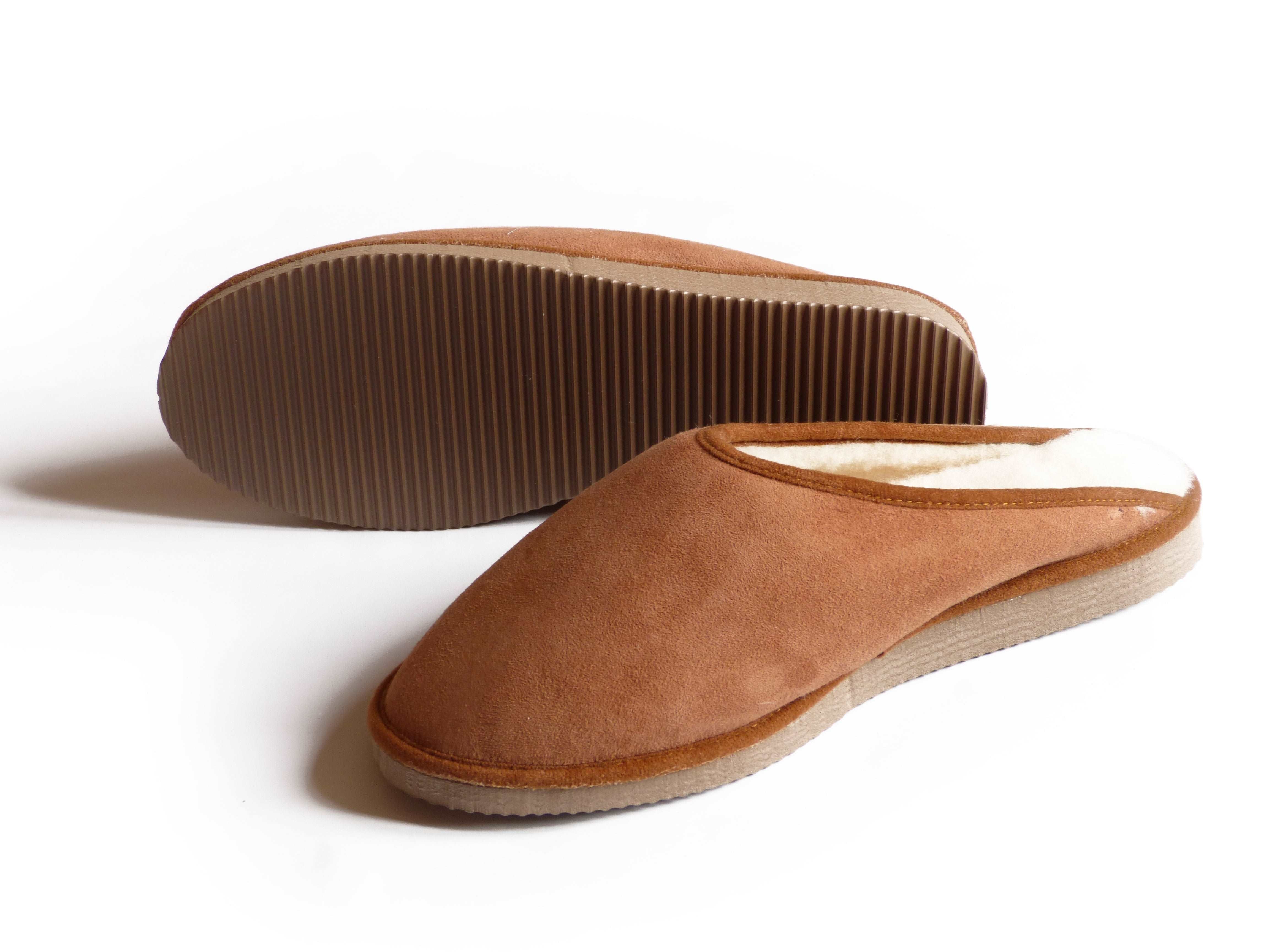 Mules homme Camel en peau de mouton - Dgrandiose