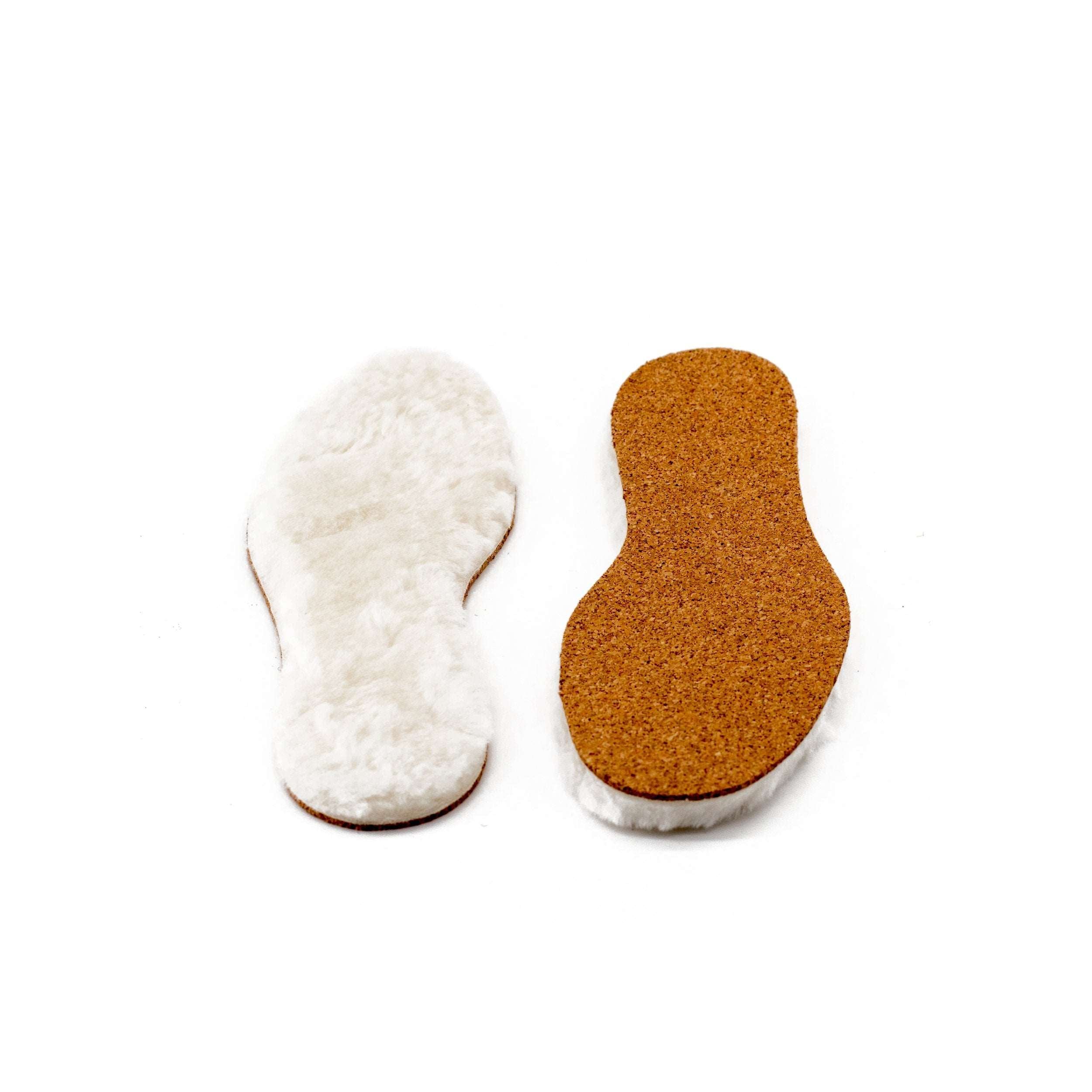 Semelles en peau de mouton liège blanches - Dgrandiose