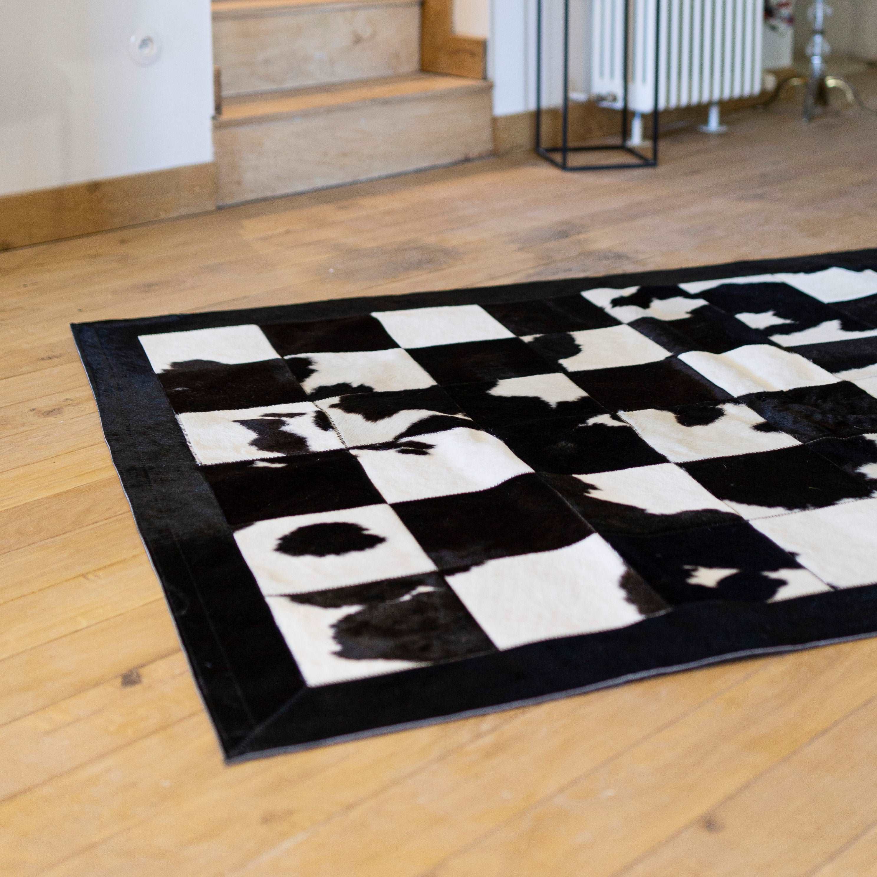 Tapis Patchwork noir et blanc - Dgrandiose