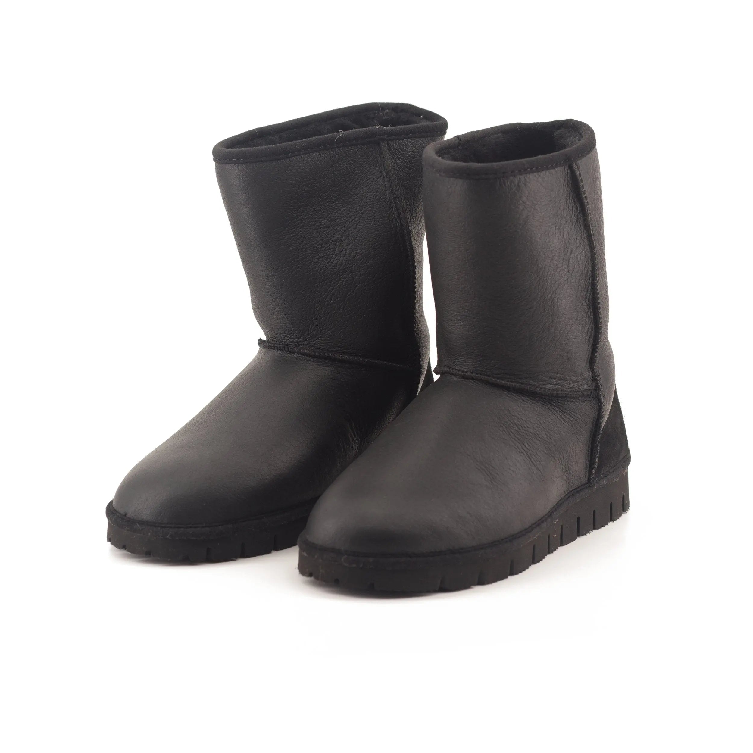 Boots noires peau en mouton - Dgrandiose