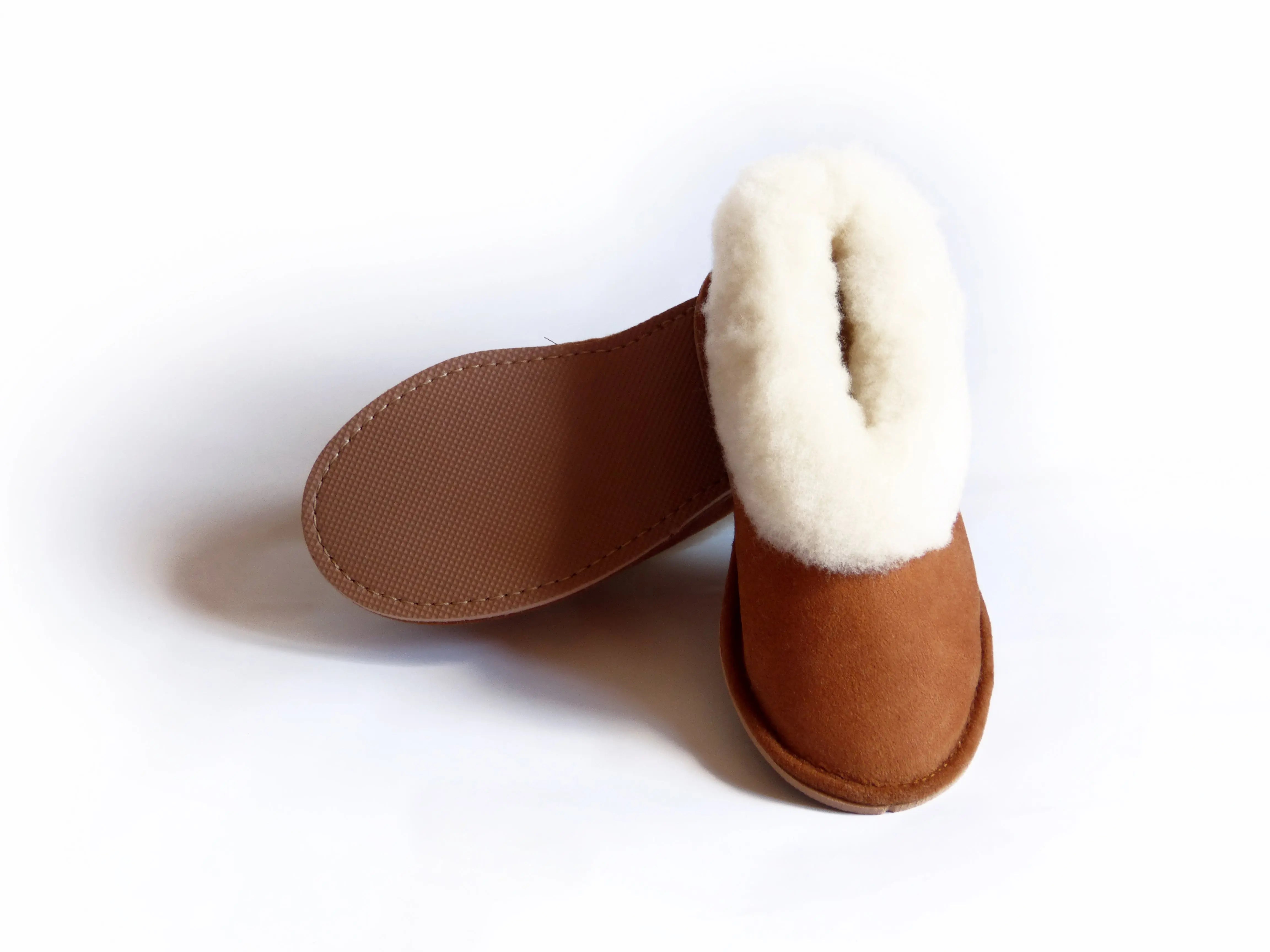 Camel children s slippers with sheepskin filling