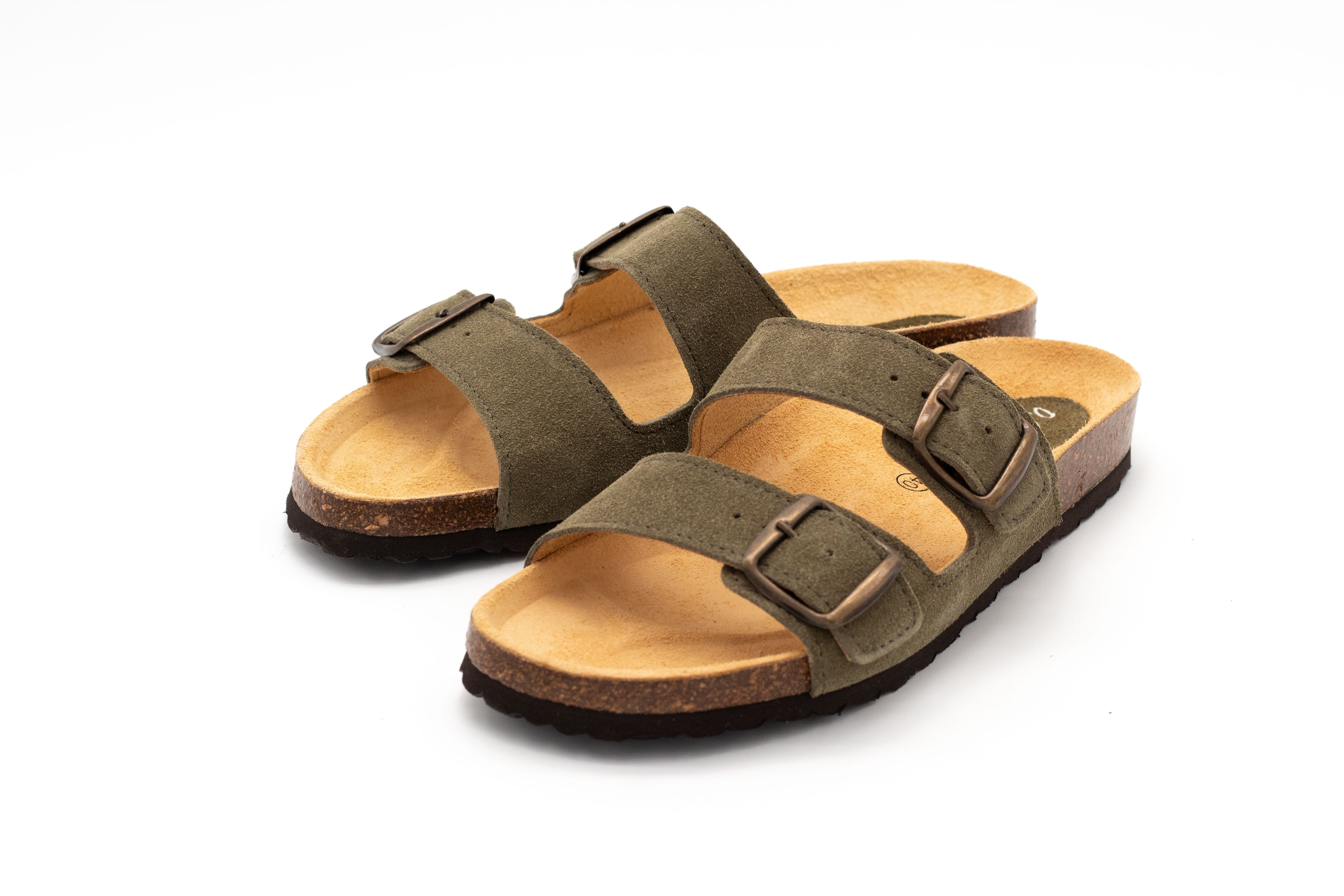 LISBON sandals with double bands in sheep's wool
