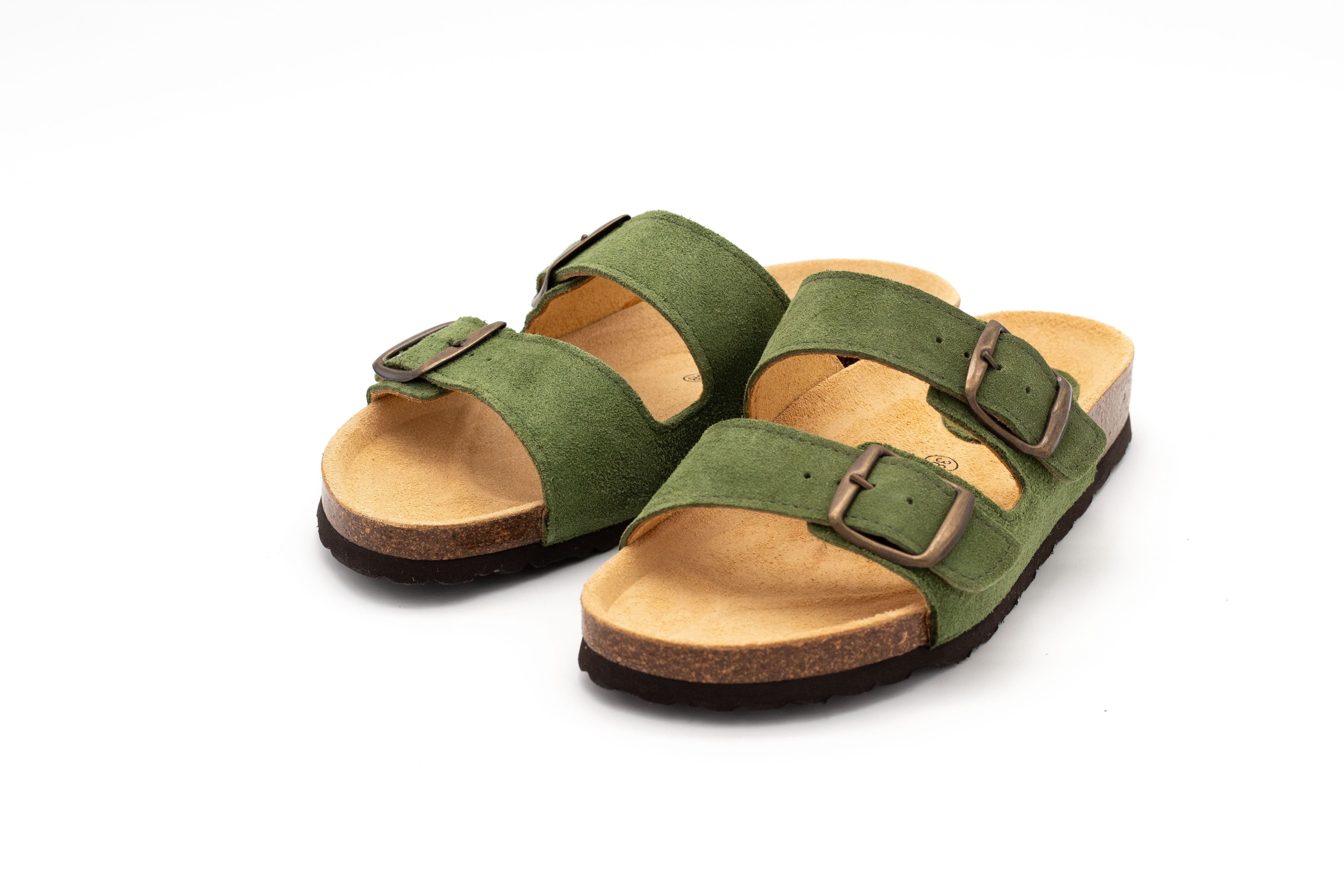 LISBON sandals with double bands in sheep's wool