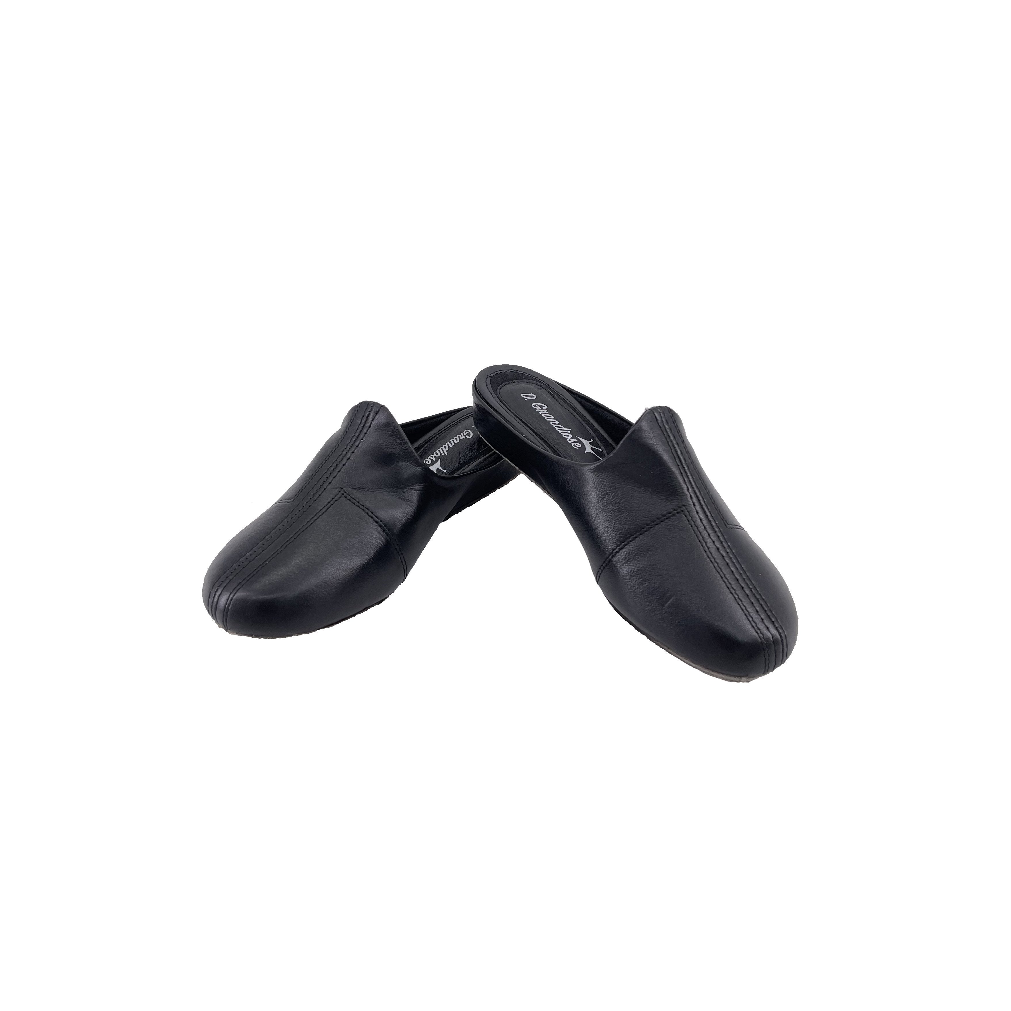 Mules Femme Confort en cuir noir - Dgrandiose